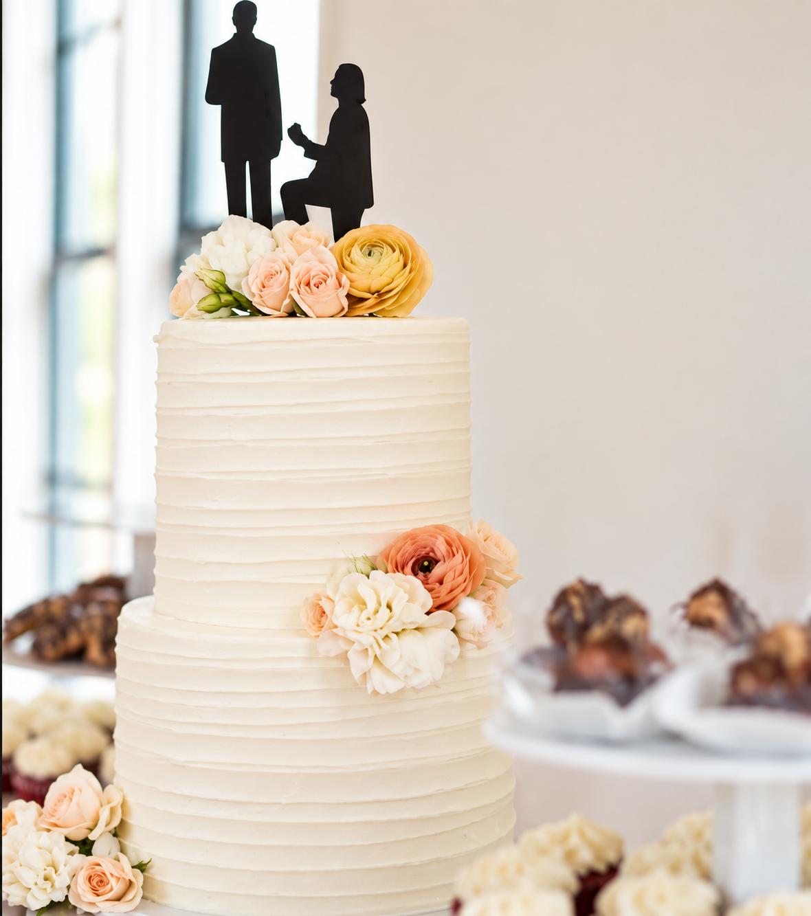 Tiered cake with florals